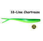 OSHELURE Zander Tail 7" 18-Lime Chartreuse (1gab.) silikona māneklis