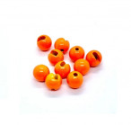 Tungsten Beads, slotted, ~0.2g/3mm, fluo orange, (10 pcs)