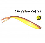 GOLTEENN Dropshot V-tail 7" 14-Yellow Coffee, ~17g,(1 pcs) softbaits