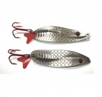 QUANTAL LAKE Trickster, 70mm, 16g, silver, VMC Barbarian Treble Red hooks, spoon lure spoon lure