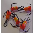 Treble Epo Hooks with drop (VANFOOK) #14 (orange/yellow/red) (5pcs) тройные крючки