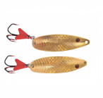 QUANTAL LAKE Trickster, 70mm, 16g, gold, VMC Barbarian Treble Red hooks, spoon lure spoon lure