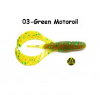 OSHELURE Catch Claws 2.8" 03- Green Motoroil (7 gab.) silikona mānekļi