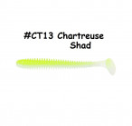 KEITECH Swing Impact 2.5" #CT13 Chartreuse Shad (10 gab.) silikona mānekļi