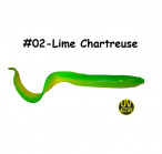 Silicone Eeel XL 20cm body, 40cm with full tail, 57g, #02-Lime Chartresuse, 1pc, силиконовые приманки