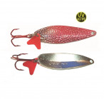 QUANTAL LAKE Crater, 65mm, 20g, pink/silver (UV) , VMC Barbarian Treble Red hooks, spoon lure