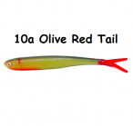 OSHELURE Zander Tail Pelagic 7" 10a-Olive Red Tail (1 gab.) silikona mānekļi