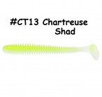 KEITECH Swing Impact 3" #CT13 Chartreuse Shad (10 gab.) silikona mānekļi