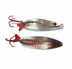 QUANTAL LAKE Trickster, 70mm, 16g, silver/red, VMC Barbarian Treble Red hooks, spoon lure блесна-колебалка