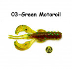OSHELURE O-Claws 2.4" 03- Green Motoroil (8 pcs) softbaits