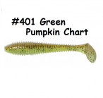 KEITECH Swing Impact Fat 3.3" #401 Green Pumpkin/ Chartreuse (7 pcs) softbaits