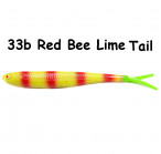 OSHELURE Zander Tail Pelagic 7" 33b-Red Bee Lime Tail (1 gab.) silikona mānekļi