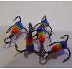 Treble Epo Hooks with drop (VANFOOK) #14 (red/yellow/blue) (5pcs) тройные крючки