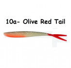 OSHELURE Zander Tail Universal 7" 10a- Olive Red Tail (1gab.) silikona mānekļi