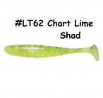 KEITECH Easy Shiner 4" #LT62 Chart Lime Shad (7 pcs) silikona mānekļi